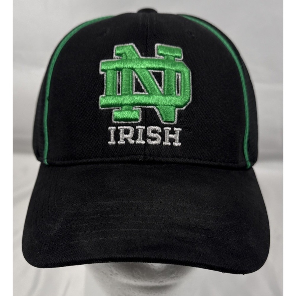 Captivating Headwear Notre Dame Cap Mens OSFM Black Green Mesh Back Irish‎ Hat
